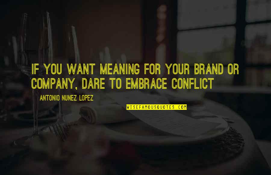 Advertising Communication Quotes By Antonio Nunez Lopez: If you want meaning for your brand or
