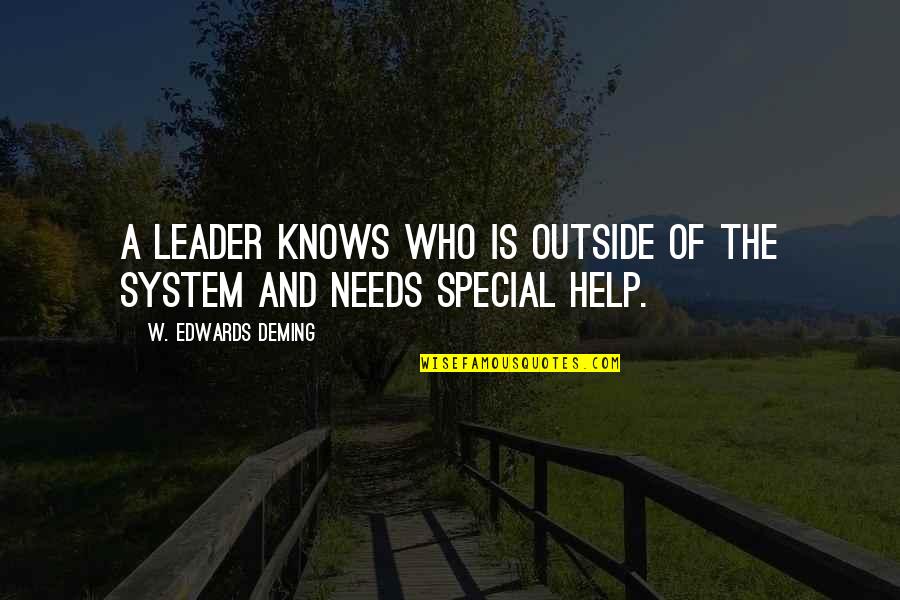 Advice Ever Received Quotes By W. Edwards Deming: A leader knows who is outside of the