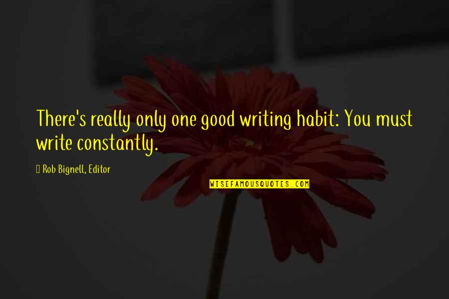 Advice On Life Quotes By Rob Bignell, Editor: There's really only one good writing habit: You