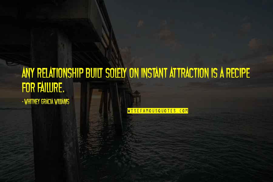 Advice On Relationship Quotes By Whitney Gracia Williams: Any relationship built solely on instant attraction is Advice On Relationship Quotes By Whitney Gracia Williams: Any relationship built solely on instant attraction is