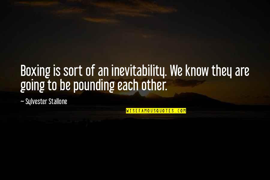 Advice To Son Quotes By Sylvester Stallone: Boxing is sort of an inevitability. We know Advice To Son Quotes By Sylvester Stallone: Boxing is sort of an inevitability. We know