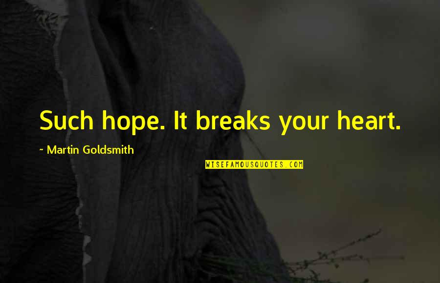 Advisory Life Quotes By Martin Goldsmith: Such hope. It breaks your heart.