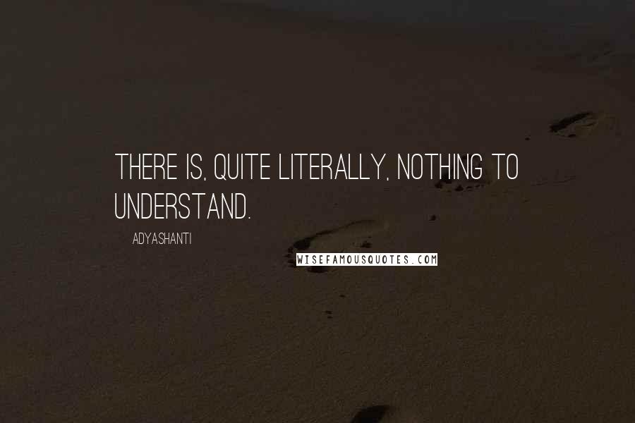 Adyashanti quotes: There is, quite literally, nothing to understand.