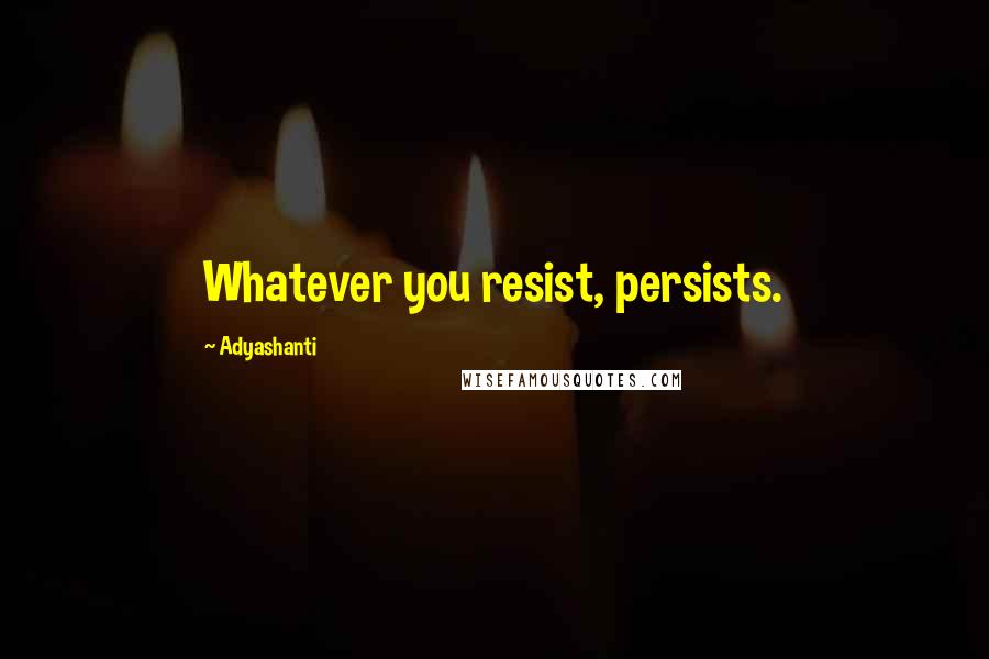 Adyashanti quotes: Whatever you resist, persists.