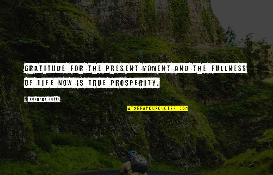 Adyey Quotes By Eckhart Tolle: Gratitude for the present moment and the fullness