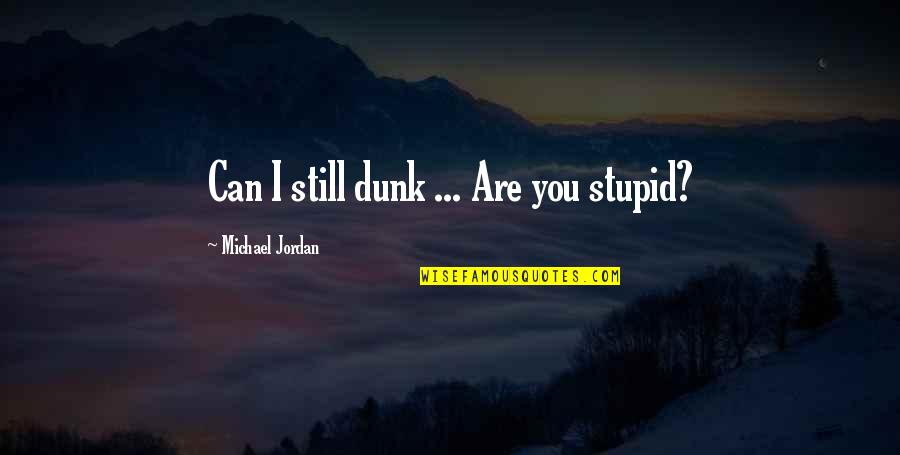 Adyey Quotes By Michael Jordan: Can I still dunk ... Are you stupid? Adyey Quotes By Michael Jordan: Can I still dunk ... Are you stupid?
