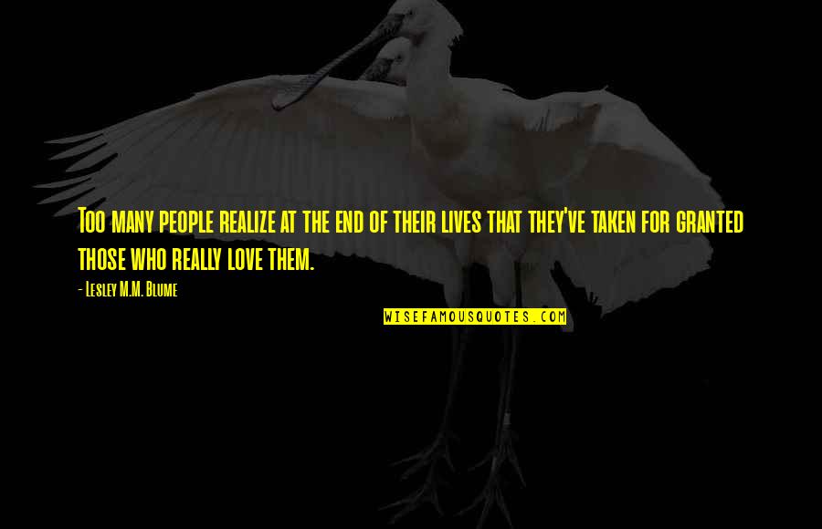 Ae Wilder Smith Quotes By Lesley M.M. Blume: Too many people realize at the end of Ae Wilder Smith Quotes By Lesley M.M. Blume: Too many people realize at the end of