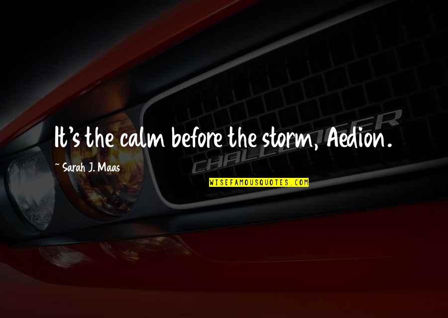 Aedion's Quotes By Sarah J. Maas: It's the calm before the storm, Aedion.