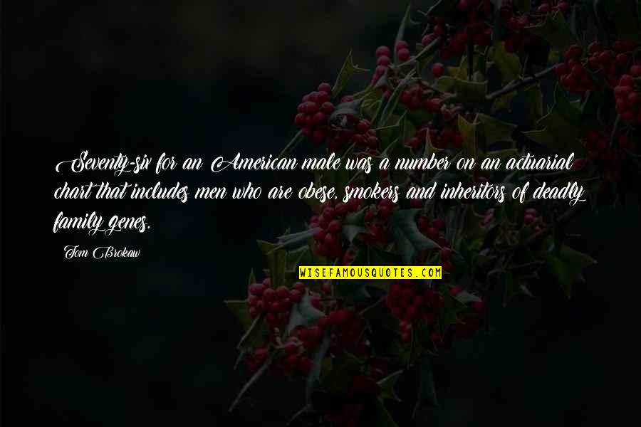 Aegis Capital Quotes By Tom Brokaw: Seventy-six for an American male was a number Aegis Capital Quotes By Tom Brokaw: Seventy-six for an American male was a number