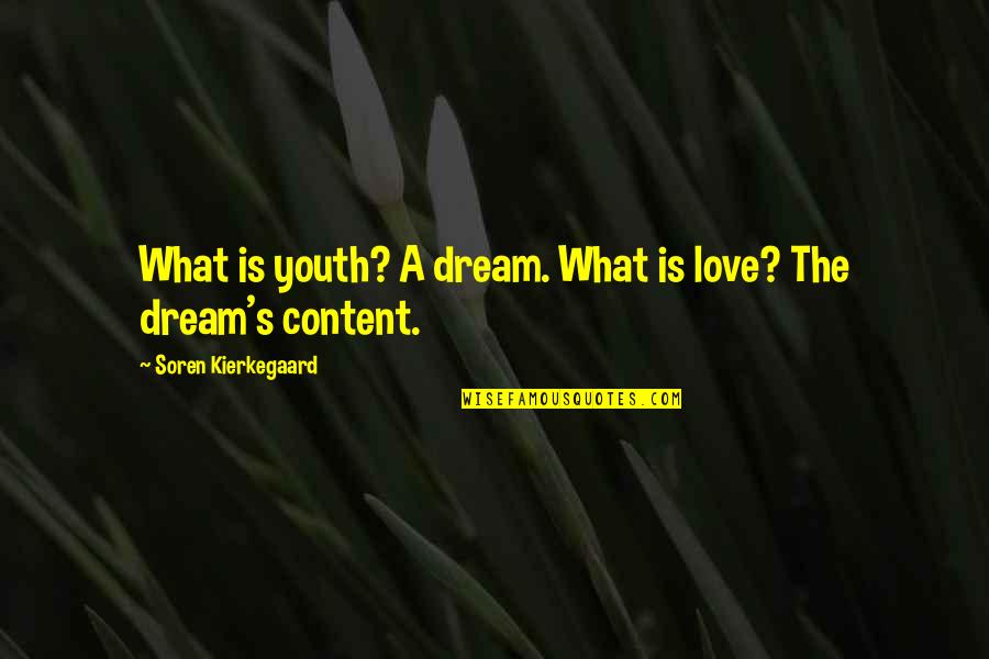 Aeneadum Quotes By Soren Kierkegaard: What is youth? A dream. What is love?