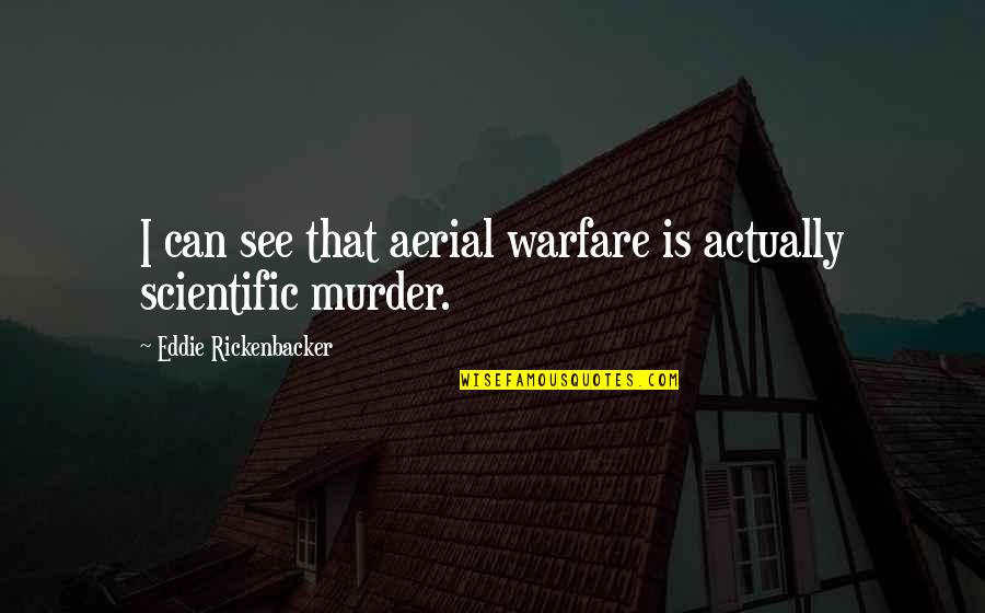 Aerial Warfare Quotes By Eddie Rickenbacker: I can see that aerial warfare is actually