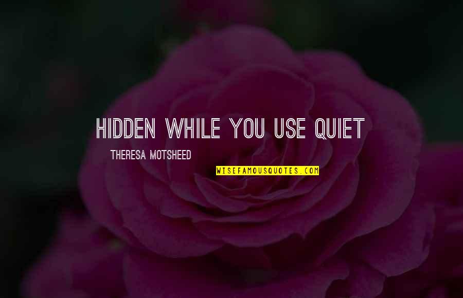 Aeronaut Quotes By Theresa Motsheed: hidden while you use Quiet