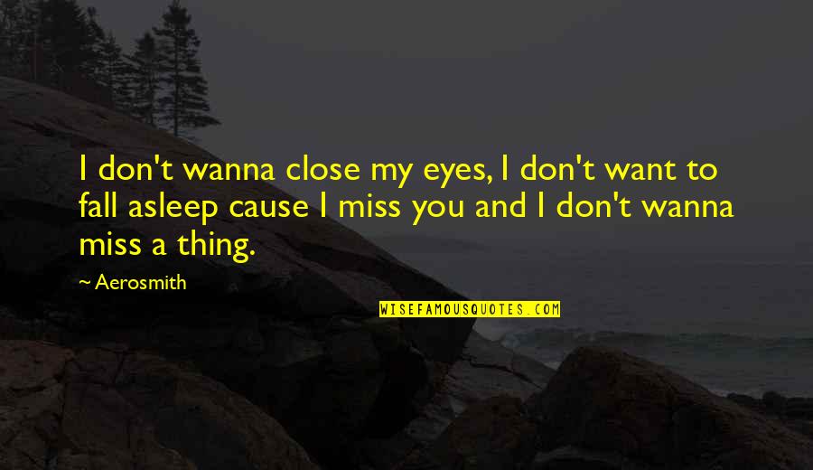 Aerosmith's Quotes By Aerosmith: I don't wanna close my eyes, I don't