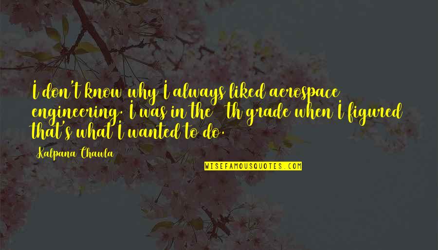 Aerospace Engineering Quotes By Kalpana Chawla: I don't know why I always liked aerospace