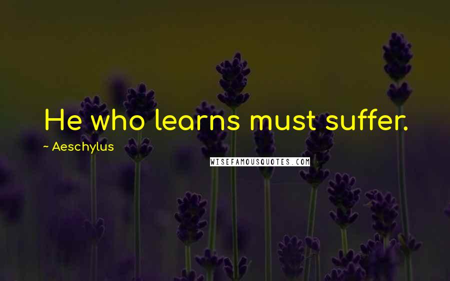 Aeschylus quotes: He who learns must suffer.