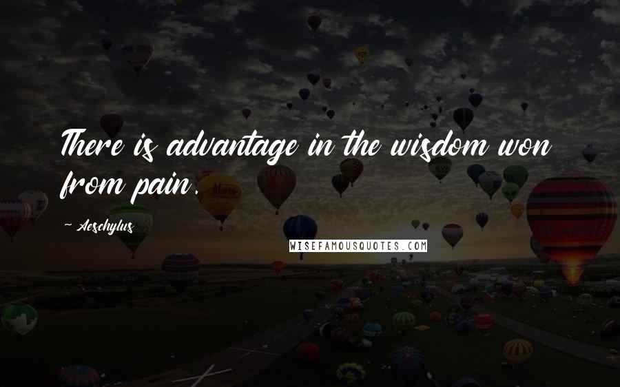 Aeschylus quotes: There is advantage in the wisdom won from pain.