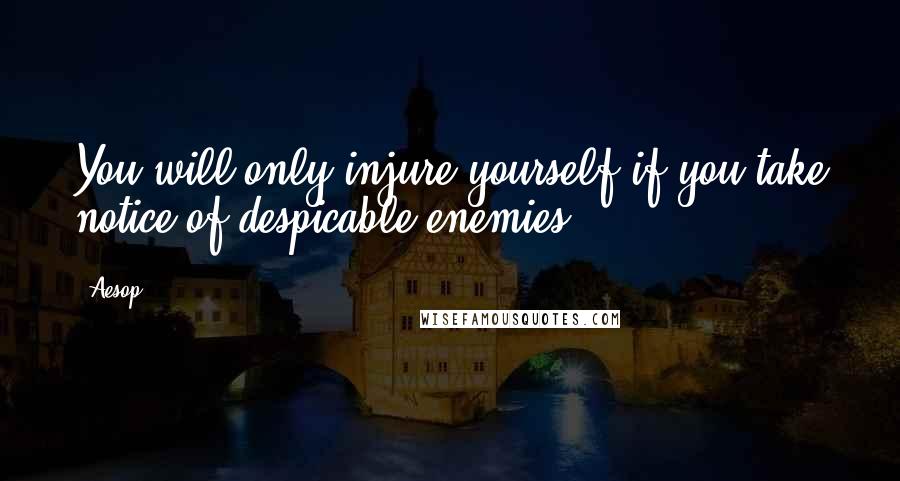 Aesop quotes: You will only injure yourself if you take notice of despicable enemies.