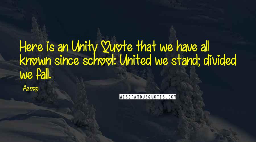 Aesop quotes: Here is an Unity Quote that we have all known since school: United we stand; divided we fall.