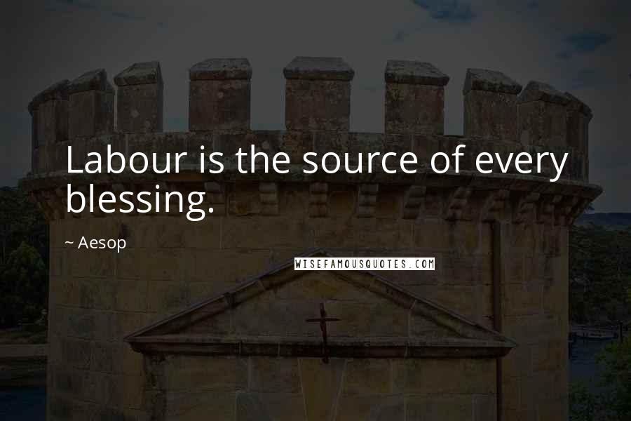 Aesop quotes: Labour is the source of every blessing.