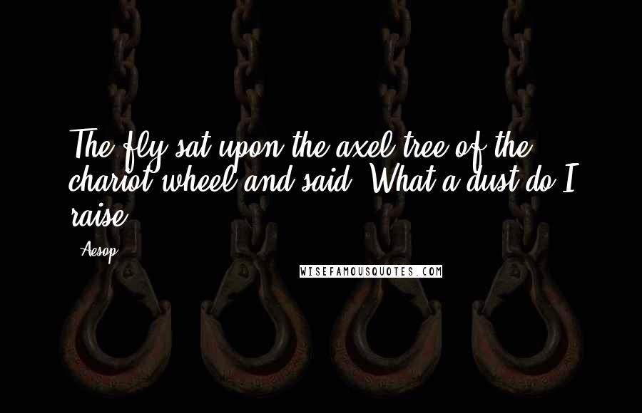 Aesop quotes: The fly sat upon the axel-tree of the chariot-wheel and said, What a dust do I raise!