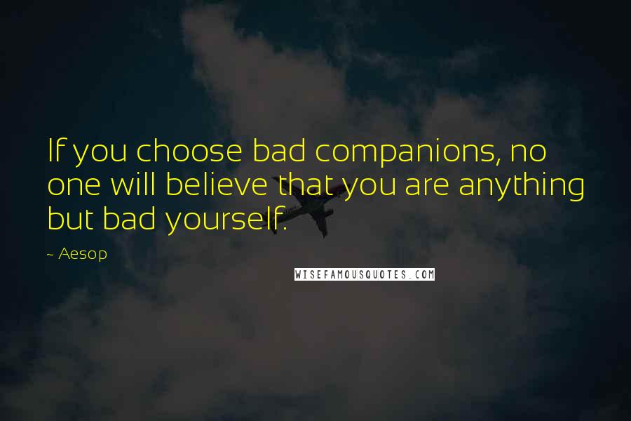 Aesop quotes: If you choose bad companions, no one will believe that you are anything but bad yourself.