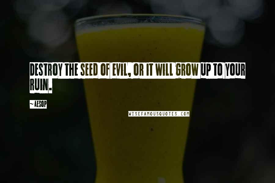 Aesop quotes: Destroy the seed of evil, or it will grow up to your ruin.