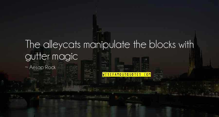 Aesop Rock Best Quotes By Aesop Rock: The alleycats manipulate the blocks with gutter magic