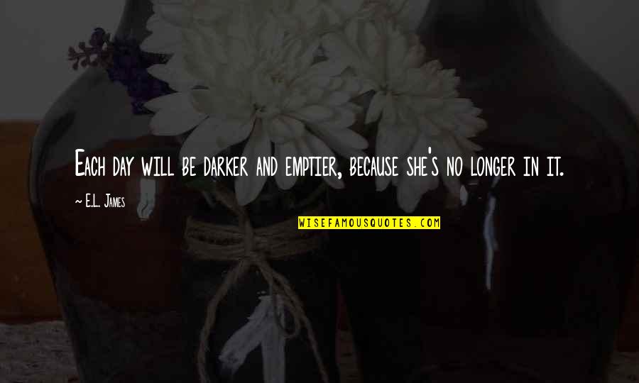 Aesthetic Maroon Color Quotes By E.L. James: Each day will be darker and emptier, because