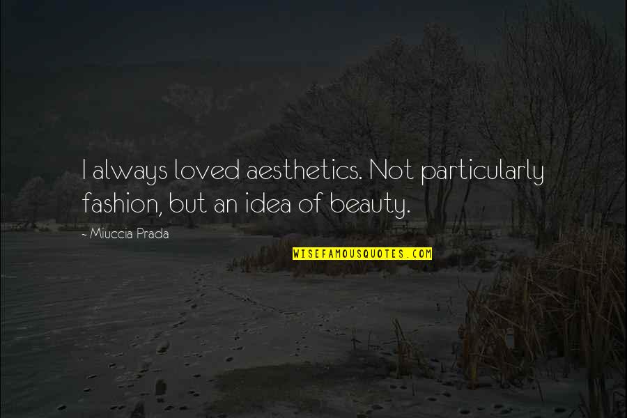 Aesthetics Quotes By Miuccia Prada: I always loved aesthetics. Not particularly fashion, but