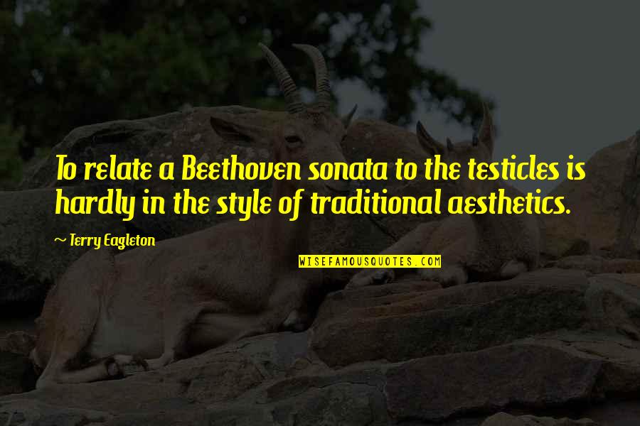 Aesthetics Quotes By Terry Eagleton: To relate a Beethoven sonata to the testicles