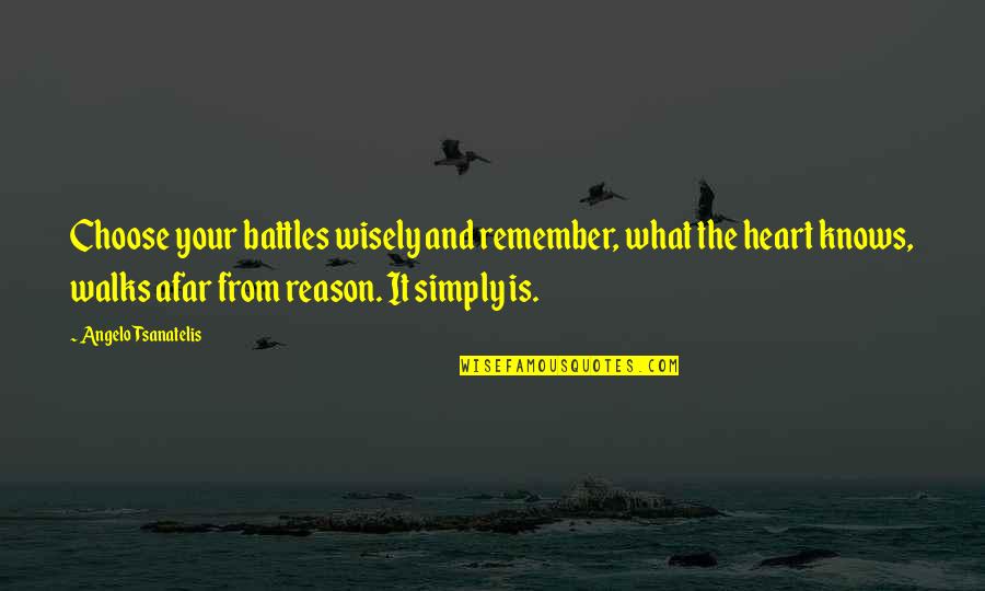 Afar Quotes By Angelo Tsanatelis: Choose your battles wisely and remember, what the