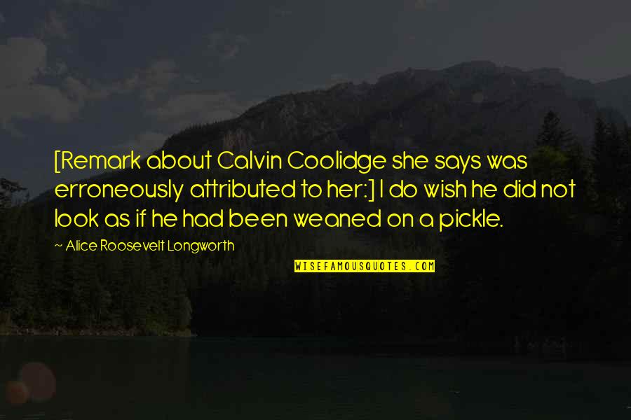 Afeto Winnicott Quotes By Alice Roosevelt Longworth: [Remark about Calvin Coolidge she says was erroneously