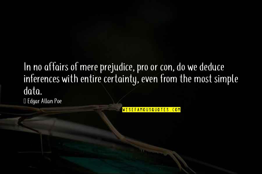 Affadissement Quotes By Edgar Allan Poe: In no affairs of mere prejudice, pro or