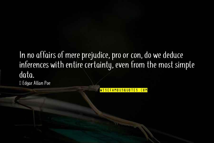 Affairs Or Quotes By Edgar Allan Poe: In no affairs of mere prejudice, pro or