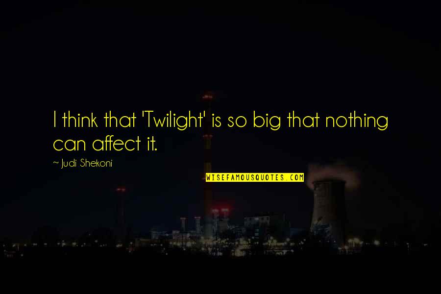 Affect Quotes By Judi Shekoni: I think that 'Twilight' is so big that