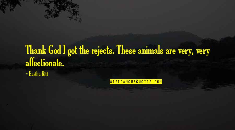 Affectionate Quotes By Eartha Kitt: Thank God I got the rejects. These animals