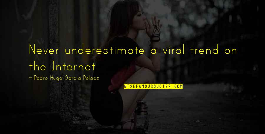 Affective Quotes By Pedro Hugo Garcia Pelaez: Never underestimate a viral trend on the Internet