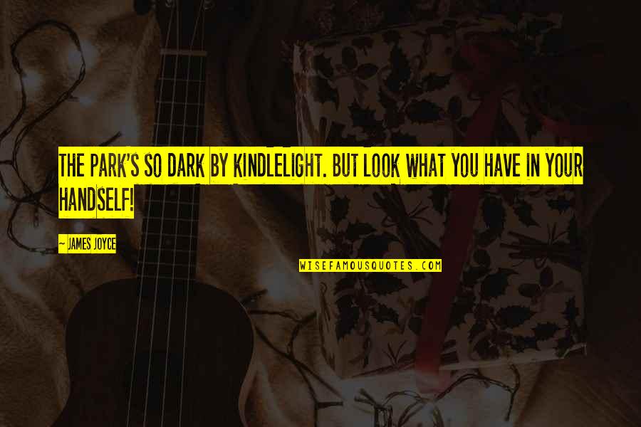 Affidare Sinonimo Quotes By James Joyce: The park's so dark by kindlelight. But look