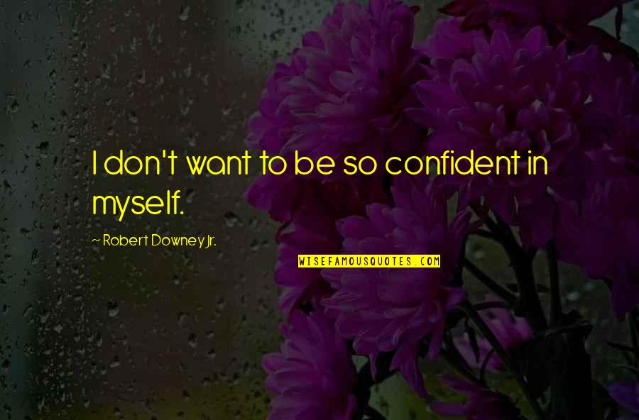 Affidare Sinonimo Quotes By Robert Downey Jr.: I don't want to be so confident in Affidare Sinonimo Quotes By Robert Downey Jr.: I don't want to be so confident in