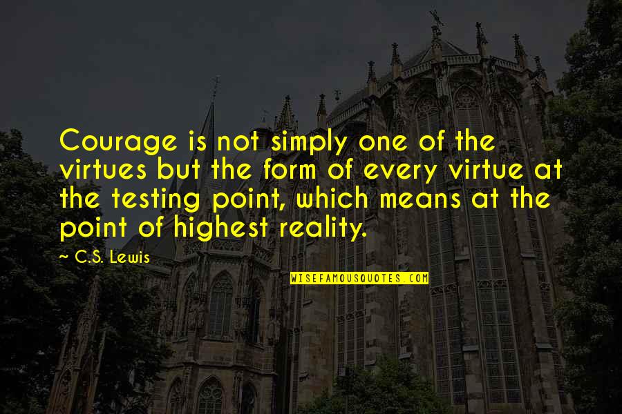 Affidavit Format Quotes By C.S. Lewis: Courage is not simply one of the virtues