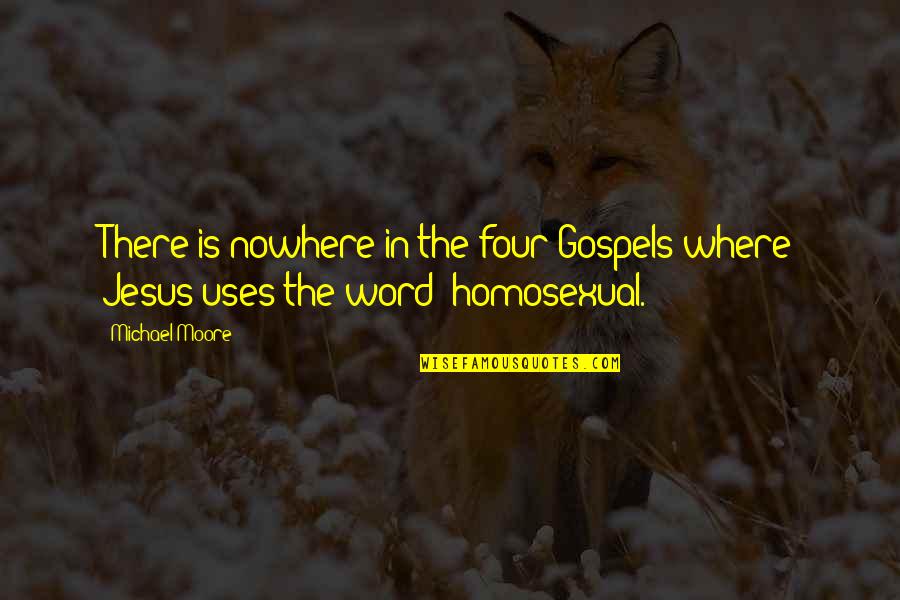 Affine Quotes By Michael Moore: There is nowhere in the four Gospels where