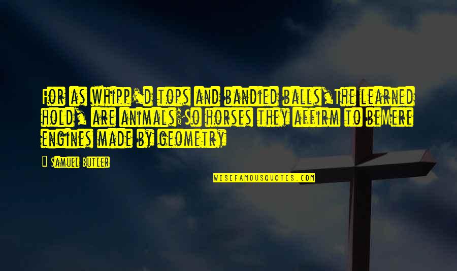 Affirm Quotes By Samuel Butler: For as whipp'd tops and bandied balls,The learned