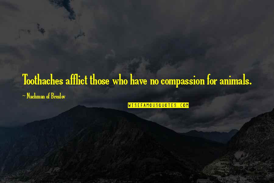 Afflict Quotes By Nachman Of Breslov: Toothaches afflict those who have no compassion for
