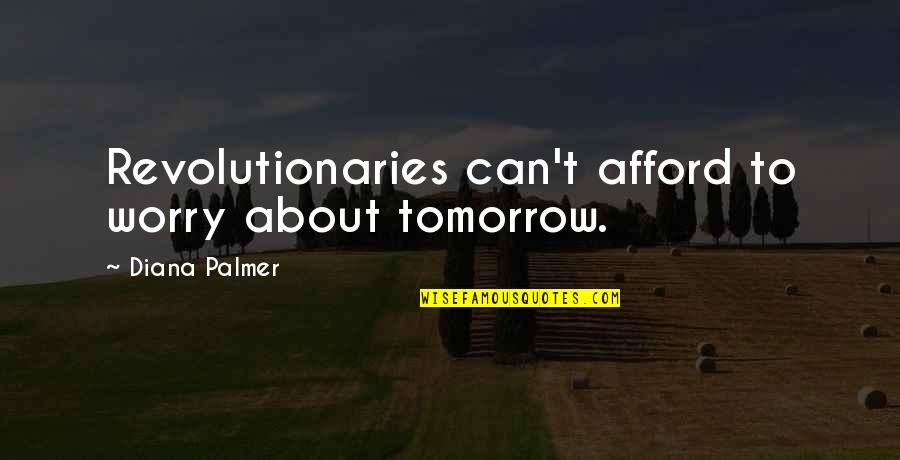 Afford Quotes By Diana Palmer: Revolutionaries can't afford to worry about tomorrow.