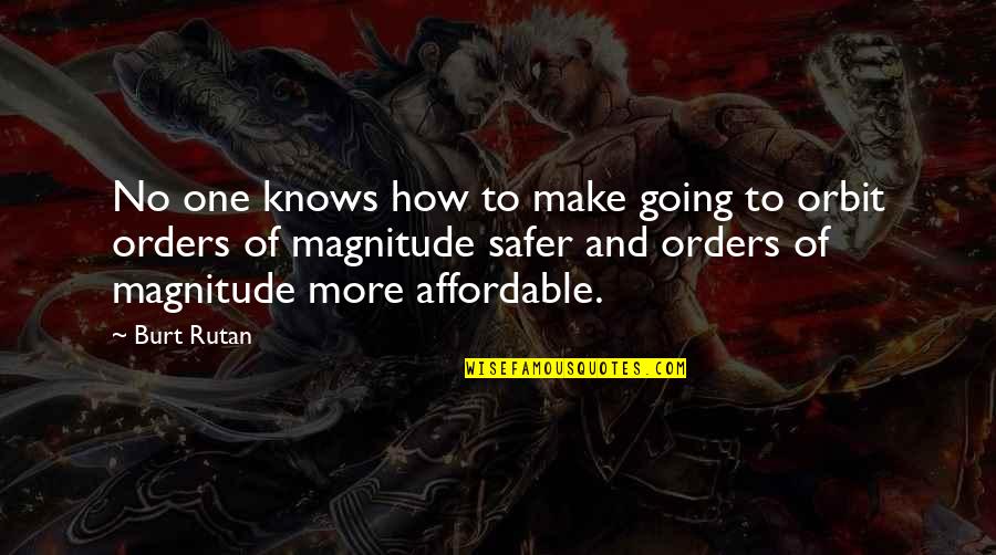 Affordable Quotes By Burt Rutan: No one knows how to make going to