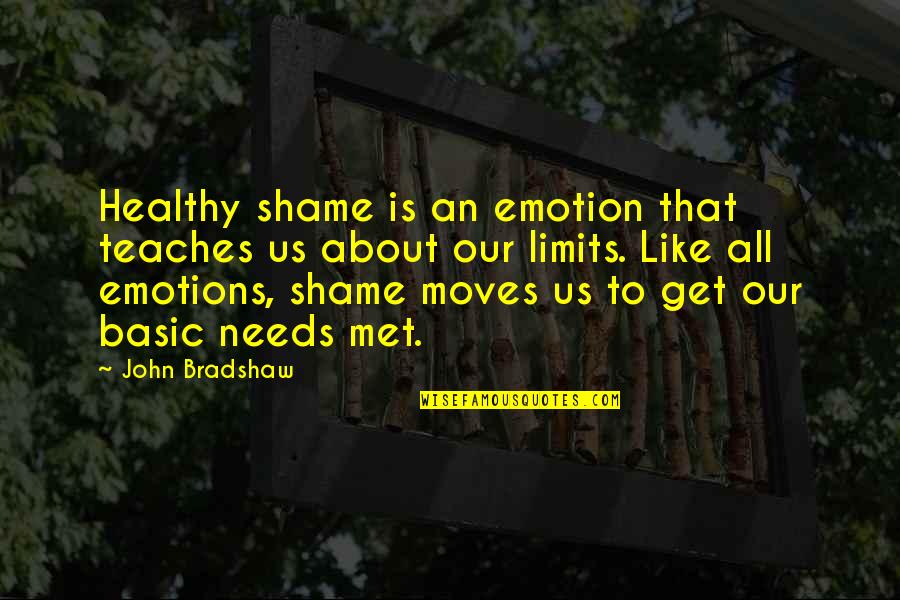 Affordest Quotes By John Bradshaw: Healthy shame is an emotion that teaches us