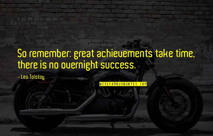 Afghanistanimation Quotes By Leo Tolstoy: So remember: great achievements take time, there is