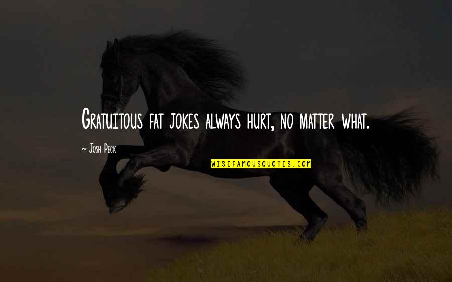 Afghans For Sale Quotes By Josh Peck: Gratuitous fat jokes always hurt, no matter what.