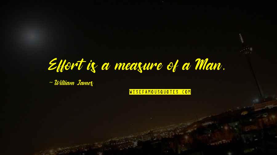 Afim Parana Quotes By William James: Effort is a measure of a Man.