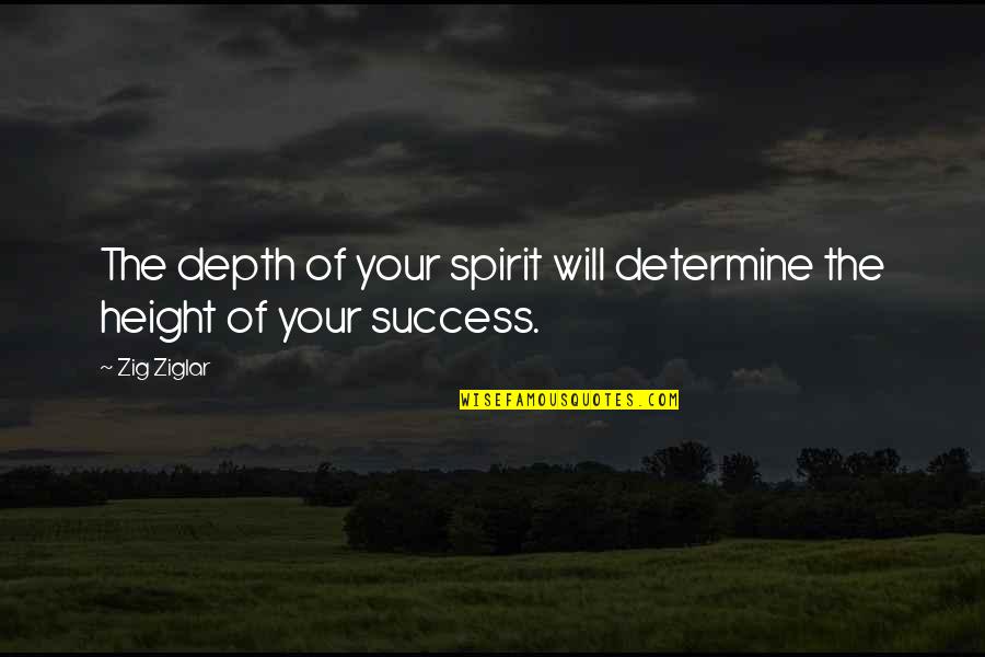 Afirmaciones Maravillosas Quotes By Zig Ziglar: The depth of your spirit will determine the